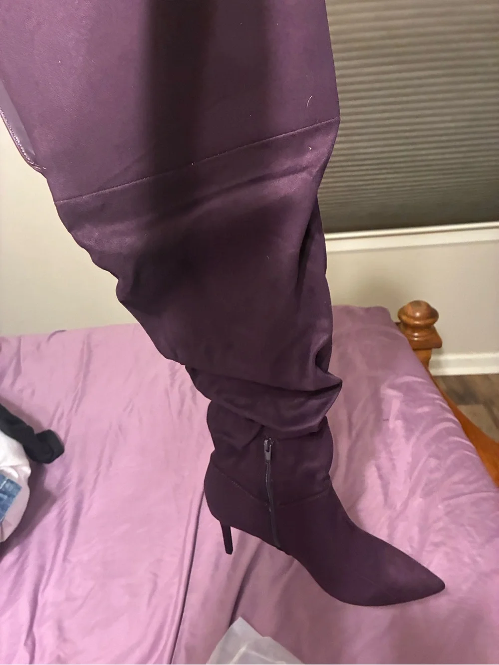 Girls' Purple Stretch Over-the-Knee Boots - Unbranded
